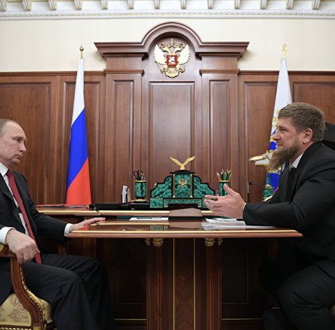 Президент РФ Владимир Путин и глава Чеченской Республики Рамзан Кадыров