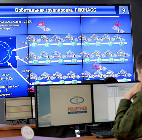 Командный пункт управления ГЛОНАСС в испытательном космическом центре имени Г.С.Титова