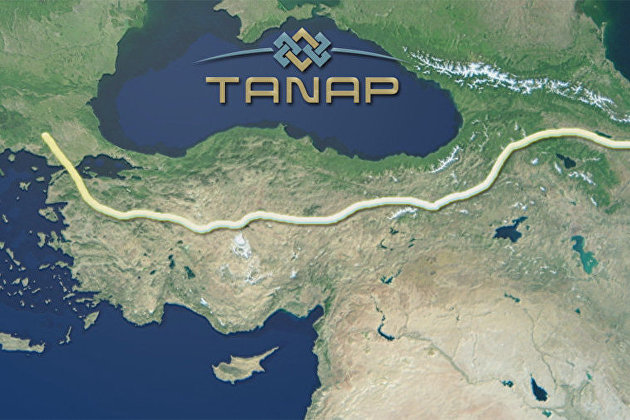 Карта с расположением газопровода компании TANAP