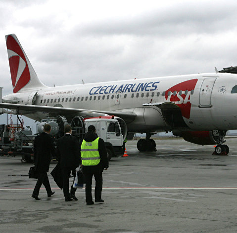 Самолет Airbus-319 авиакомпании "Чешские аэролинии" ( CSA Czech Airlines)