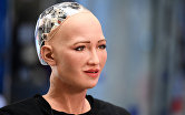 Человекоподобный робот София, разработанный специалистом фирмы Hanson Robotics Дэвидом Хэнсоном на международном форуме "Открытые инновации - 2017 " в Москве