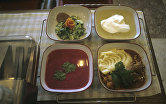 Комплексный обед на рижском комбинате питания "Вэфовец". Латвийская ССР.