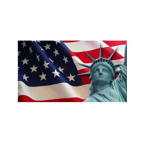 Американский флаг и статуя свободы
