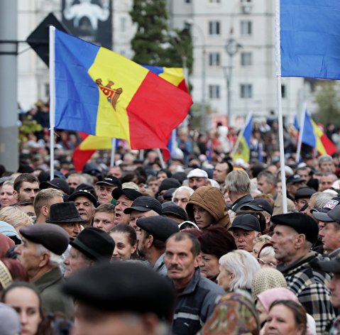 Акция протеста оппозиции в Молдове