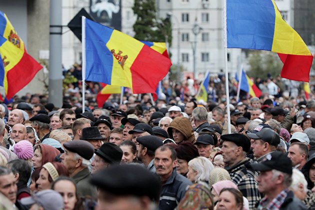 Акция протеста оппозиции в Молдове