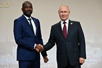 Президент РФ В. Путин провел церемонию официальной встречи глав делегаций - участников II Cаммита "Россия - Африка"