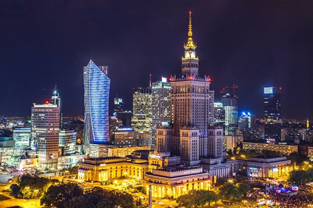 Ночная Варшава, Польша