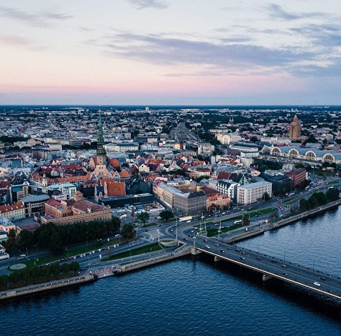 Вид на Ригу, Латвия