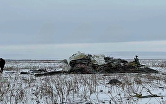 Место падения транспортного самолета Минобороны РФ Ил-76 под Белгородом
