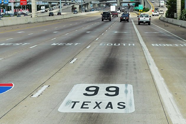 Дорога в Хьюстоне, штат Техас.